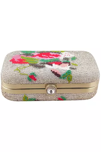 White beaded clutch