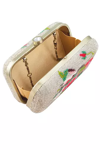 White beaded clutch