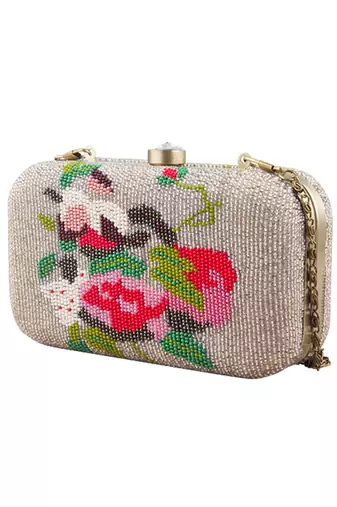 White beaded clutch
