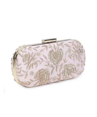 Pretty pink floral clutch 2