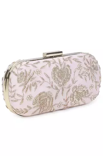 Pretty pink floral clutch