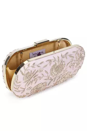 Pretty pink floral clutch