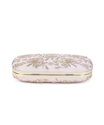 Pretty pink floral clutch 4