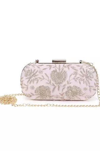 Pretty pink floral clutch