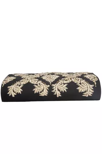 Black zardosi clutch