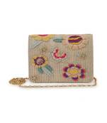 Multicolor beaded garden clutch