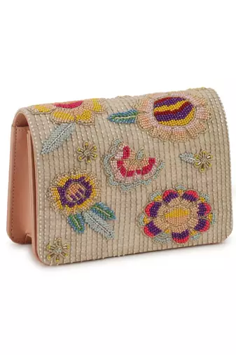 Multicolor beaded garden clutch