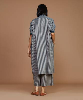 Grey with charcoal striped kaftan dress 2