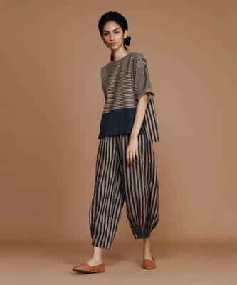 Brown with charcoal striped cb ekin co ord set 3