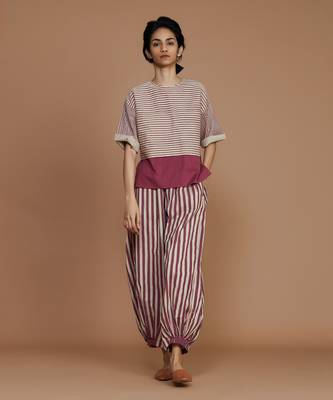 Ivory with mauve striped cb ekin co ord set 1