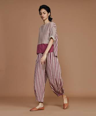 Ivory with mauve striped cb ekin co ord set 2
