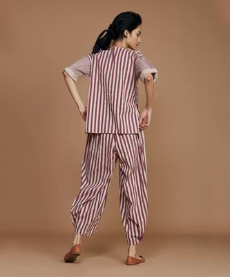 Ivory with mauve striped cb ekin co ord set 4