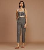 Brown with charcoal striped co ord set