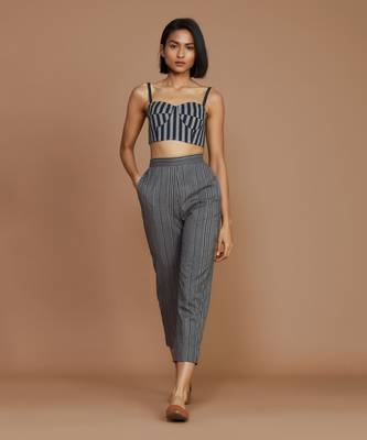 Grey with charcoal striped co ord set 2