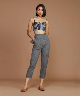 Grey with charcoal striped co ord set 3