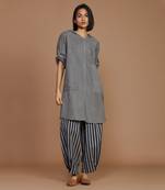 Grey with charcoal striped hooded co ord set