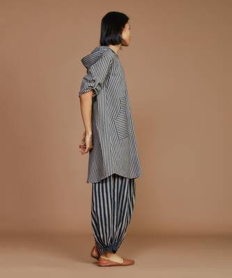Grey with charcoal striped hooded co ord set 2