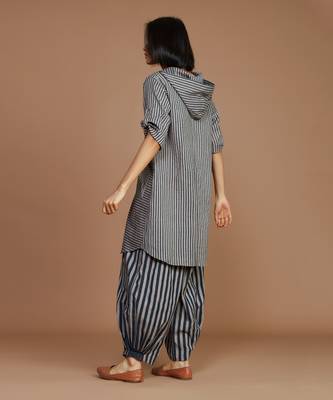 Grey with charcoal striped hooded co ord set 3