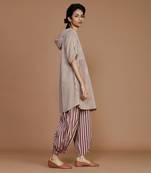 Ivory with mauve striped hooded co ord set
