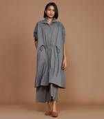 Grey with charcoal striped kaftan set