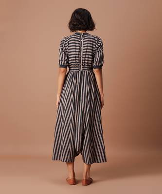 Grey and charcoal striped jumpsuit 2