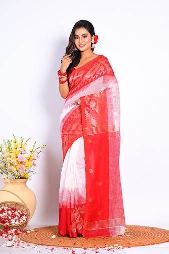 Bengal Handloom linin saree