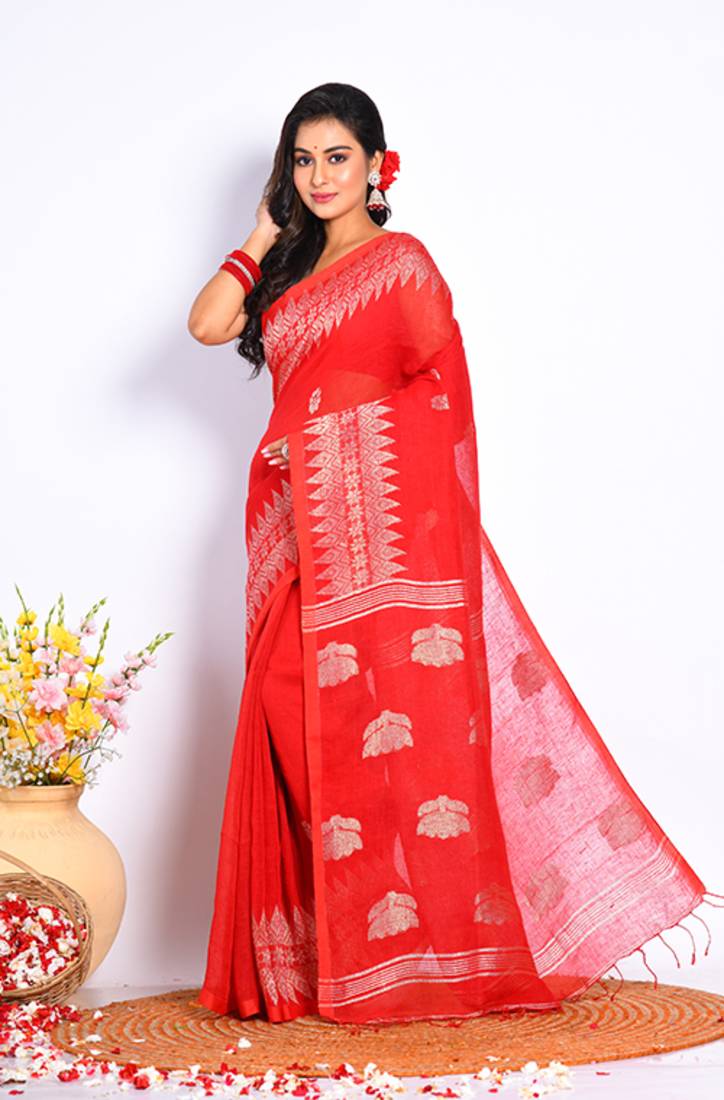 Bengal Handloom linin saree