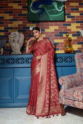 RASBERRY MOST ELEGANT BANARASI SILK SAREE 1