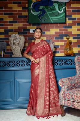 RASBERRY MOST ELEGANT BANARASI SILK SAREE 2