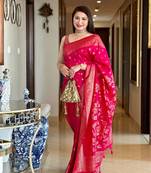 RANI PINK MOST ELEGANT BANARASI SILK SAREE