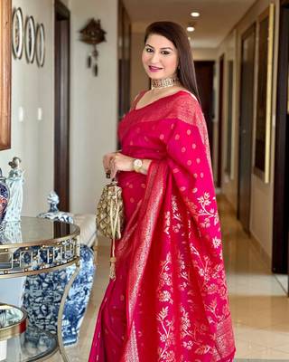 RANI PINK MOST ELEGANT BANARASI SILK SAREE 2