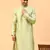 green jacquard full sleeve regular fit kurta