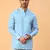 Tabard Blue Cotton Full Sleeve Regular Fit Short Kurta