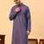 Tabard Purple Cotton Full Sleeve Regular Fit Kurta