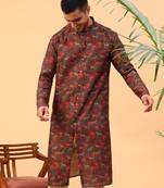 Tabard Maroon Cotton Full Sleeve Regular Fit Kurta