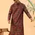 Tabard Maroon Cotton Full Sleeve Regular Fit Kurta
