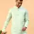 Tabard Green Cotton Full Sleeve Regular Fit Short Kurta