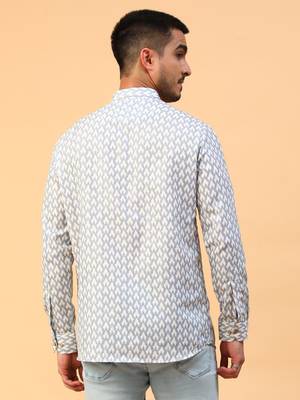 blue cotton full sleeve regular fit short kurta 4