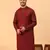 Tabard Maroon Plain Full Sleeve Regular Fit Kurta