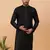 Tabard Black Plain Full Sleeve Regular Fit Kurta