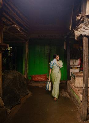 Pastel Green and Blue Mul Modal Saree with Running Blouse Piece 5