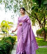 LAVENDER RAW SILK MOST PRETTY SAREE