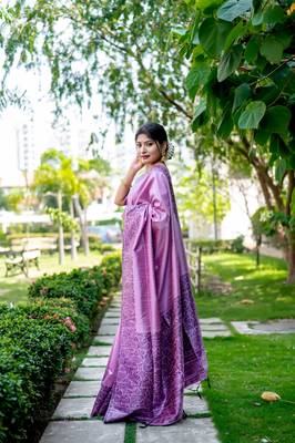 LAVENDER RAW SILK MOST PRETTY SAREE 3