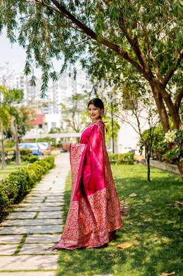 RANI PINK RAW SILK MOST PRETTY SAREE 2