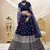 NAVY BLUE SEQUINCE & ZARI EMBROIDERED GEORGETTE FESTIVE BRIDAL WEDDING & PARTY WEAR SEMI STITCHED LEHENGA
