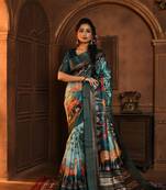 BLUE TUSSAR  SILK MOST BEAUTIFUL SAREE