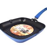 Kinox Non Stick Square Grill Fry pan, Blue,  Diameter  27 CM, Capacity -800 ml 1pc
