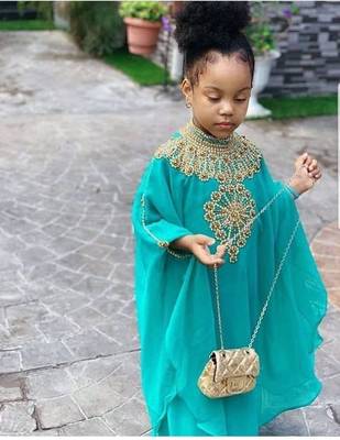 Grand Turquoise Layered Kaftan Dress with Gold Zari Work | Luxury Party & Event Wear 2