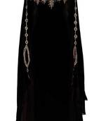 Black Zari & Stone Work Stitched Georgette Abaya