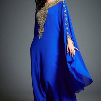 Blue Georgette Zari Work Farsha 1